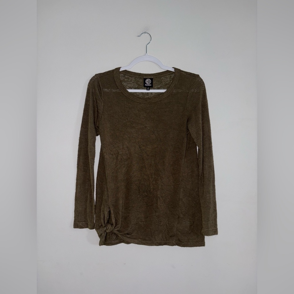 Bobeau | Green Front Knot Longsleeve